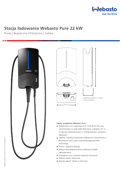 Stacja ładowania Webasto Pure 22 kW